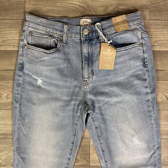 J. Crew Slim Boyfriend Jean Distressed Frayed Hem Light Wash Jeans sz 27 - Picture 3 of 9